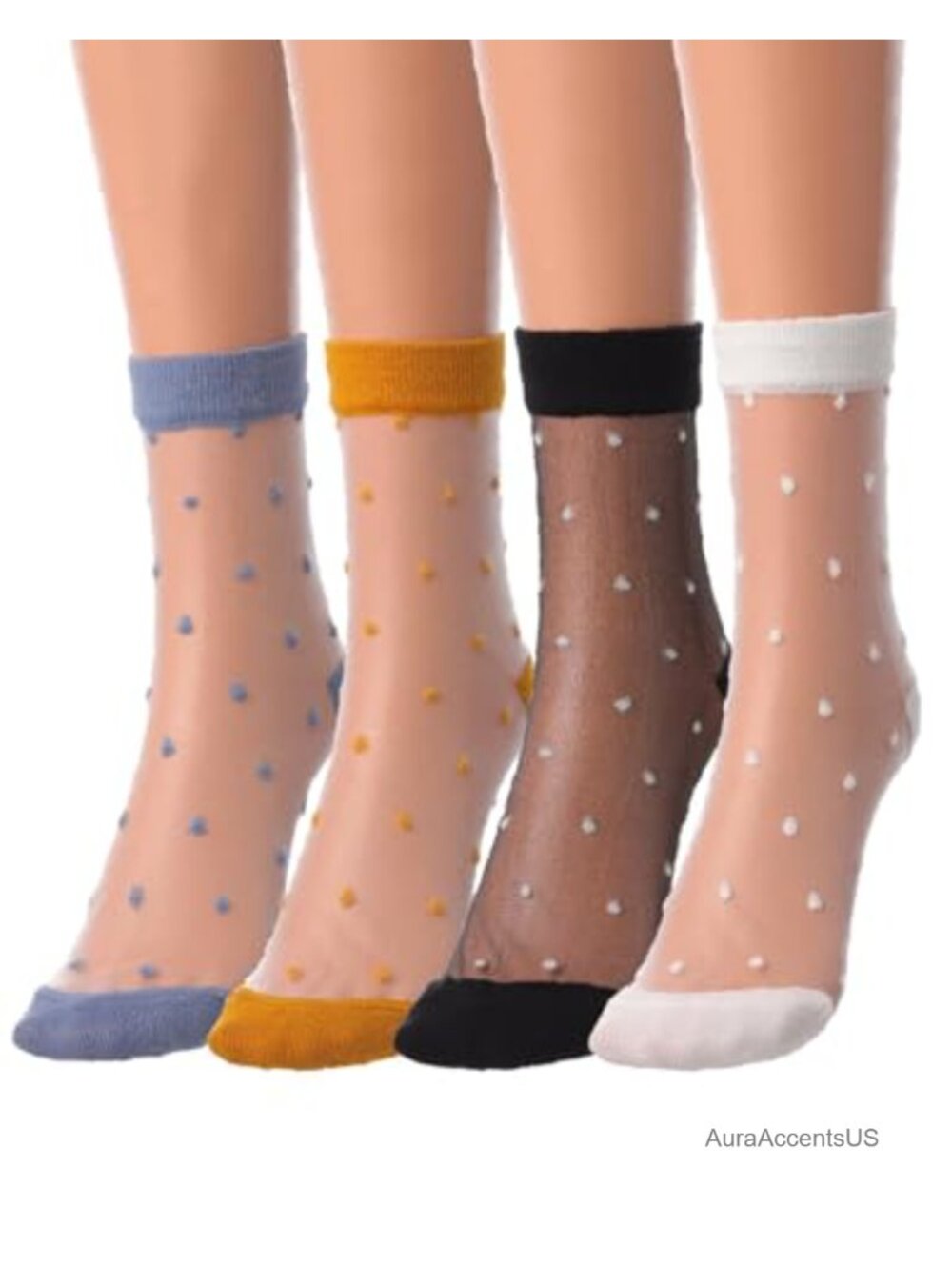 Women's Sheer Ankle Socks Polyester Silk Mesh Calf Socks